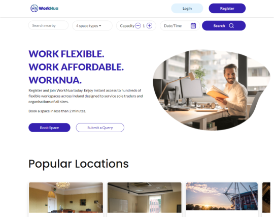 This is an image of the front page of the website I have designed for the WorkNua company.